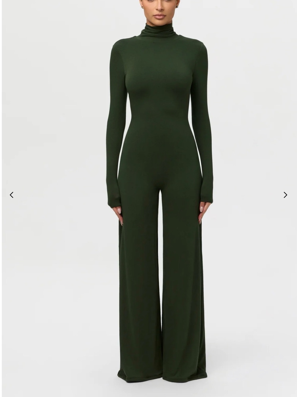 naked wardrobe Brown Long Sleeve Wide-Leg Jumpsuit
